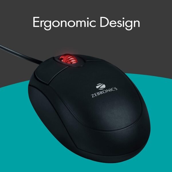 Zebonics-Zeb-Rise is a wired 1200 DPI USB optical high precision mouse that has 3 buttons and comes in a 1.2-meter cable length with an easy plug and play installation. - Image 3
