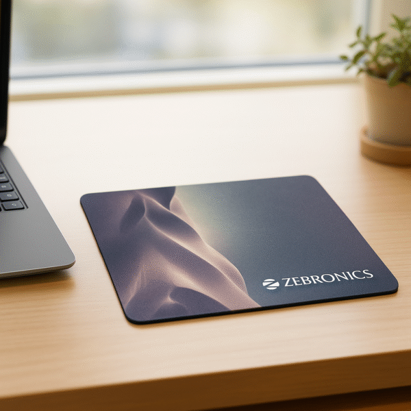 ZEBRONICS MSP-1U Mouse Pad, for Speed and Precision Operation, Smooth Cloth Surface, Roll and Go, Optimised for All Mouse Sensors, Anti Slip Rubber Base, Surface of 232 x 182 mm